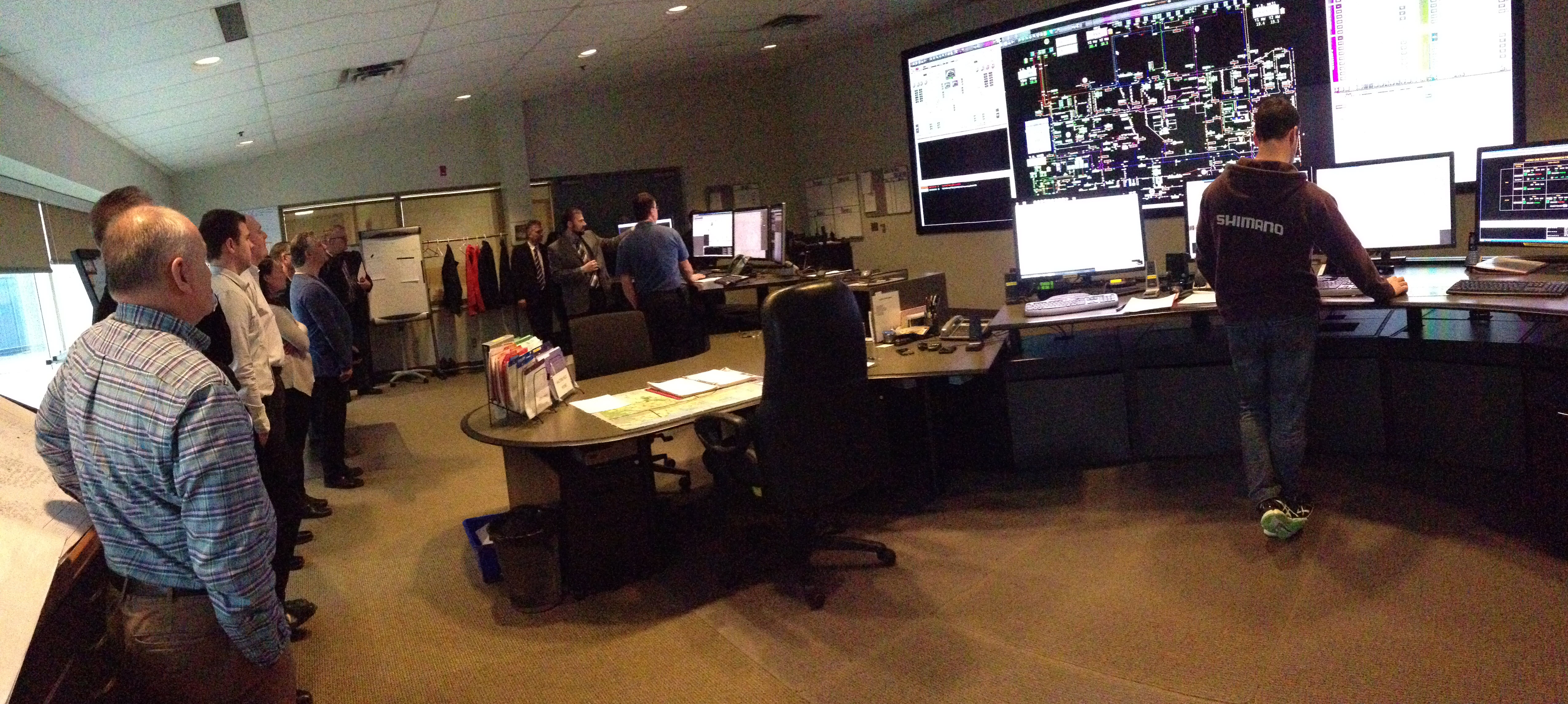Visitors gather in the Control Room 