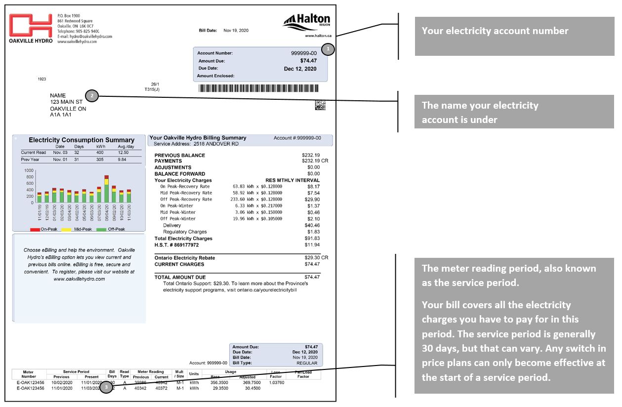 Image of detailed bill