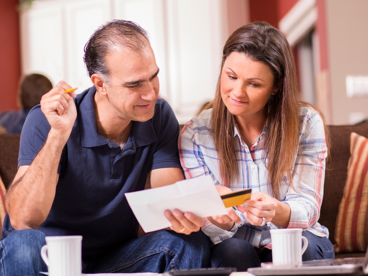 Couple paying bill