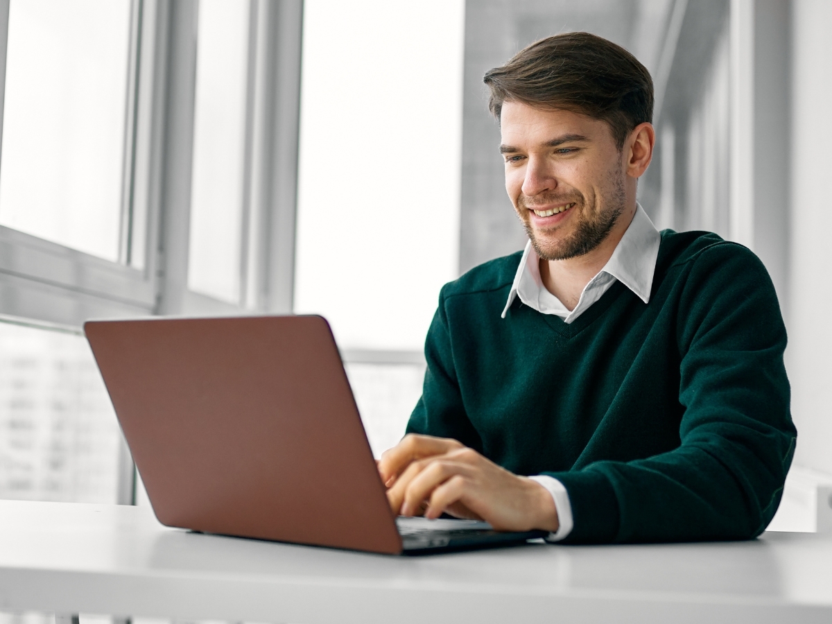 Man using laptop